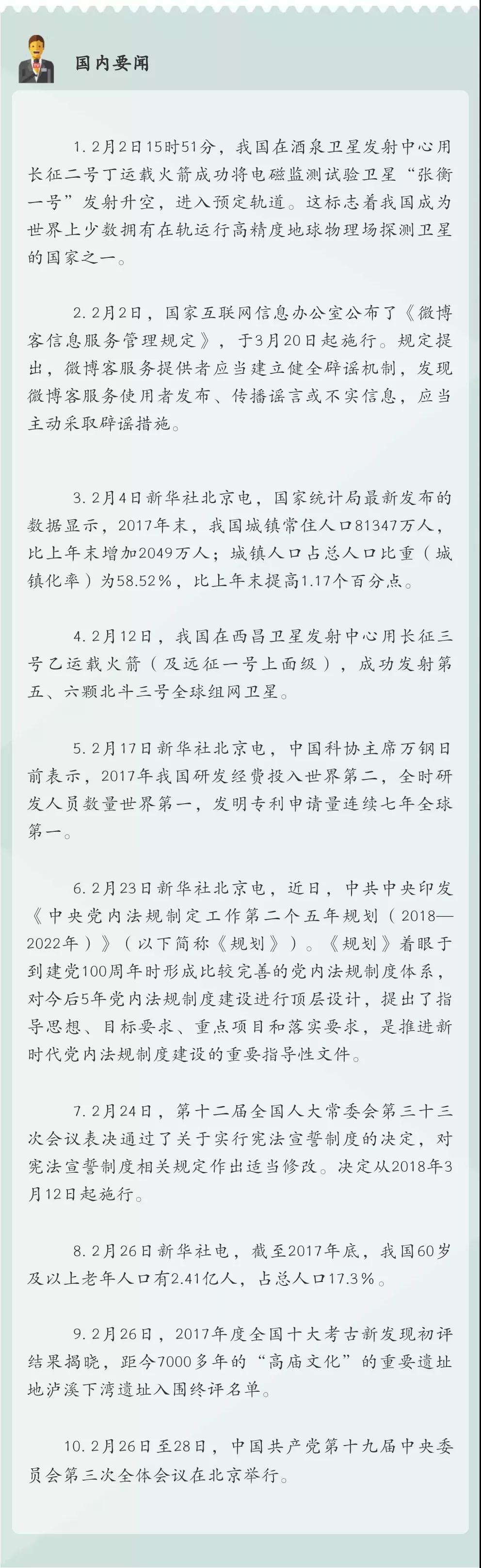 中考時(shí)事政治必考!2018國(guó)內(nèi)外大事記