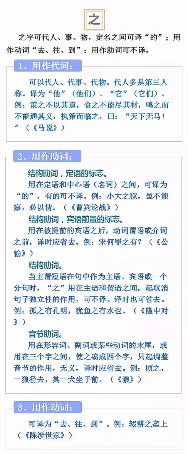 之、其、以、于、而 這些文言文虛詞到底怎么用